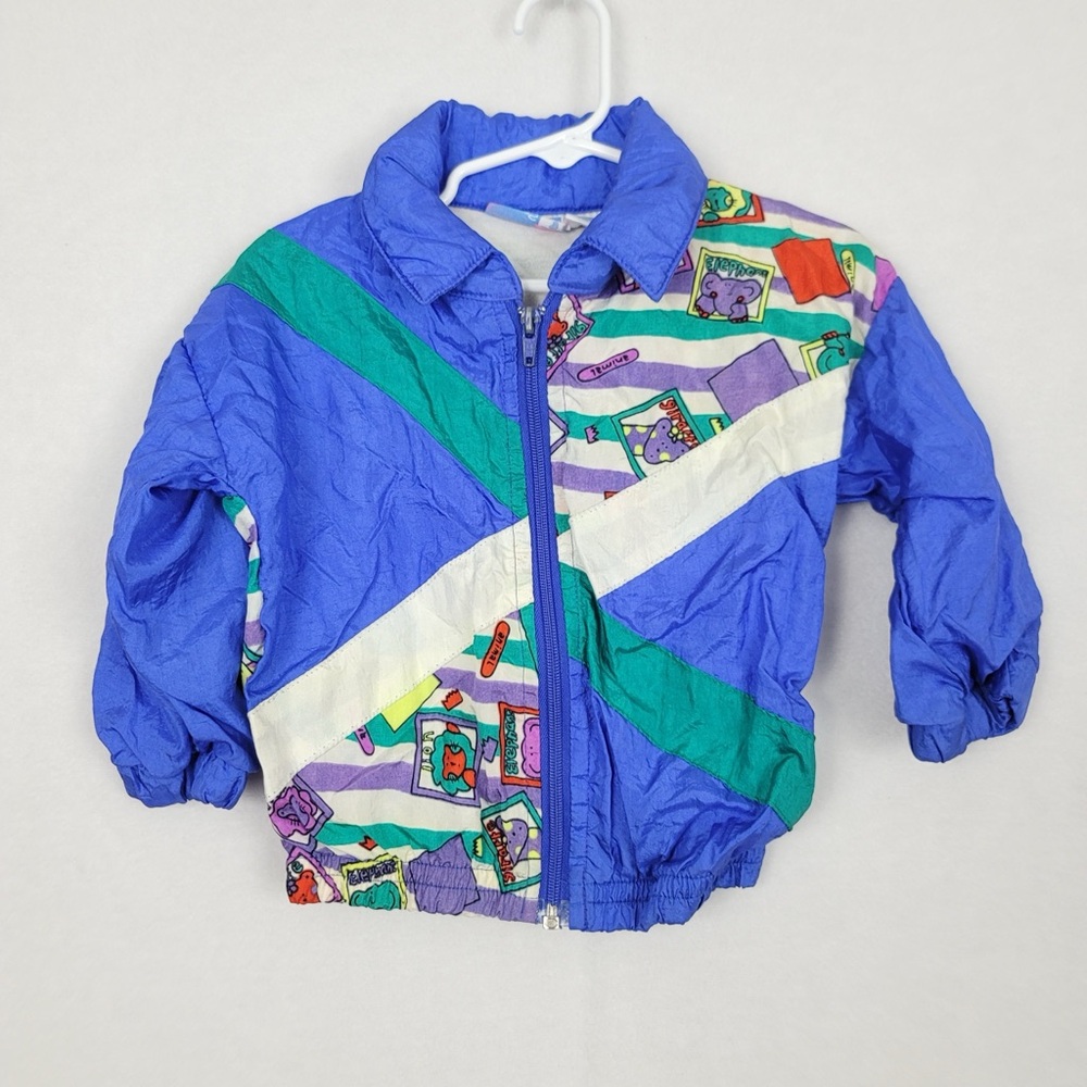 VTG Colorful 90’s Jacket 24 m Animal Zip Up Jacket Windbreaker